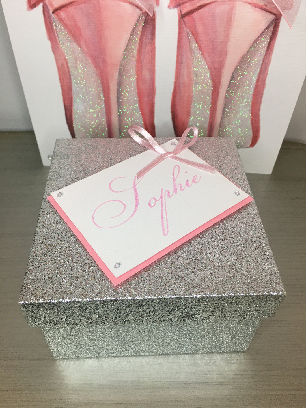 Silver Glitter Luxury Personalised Box