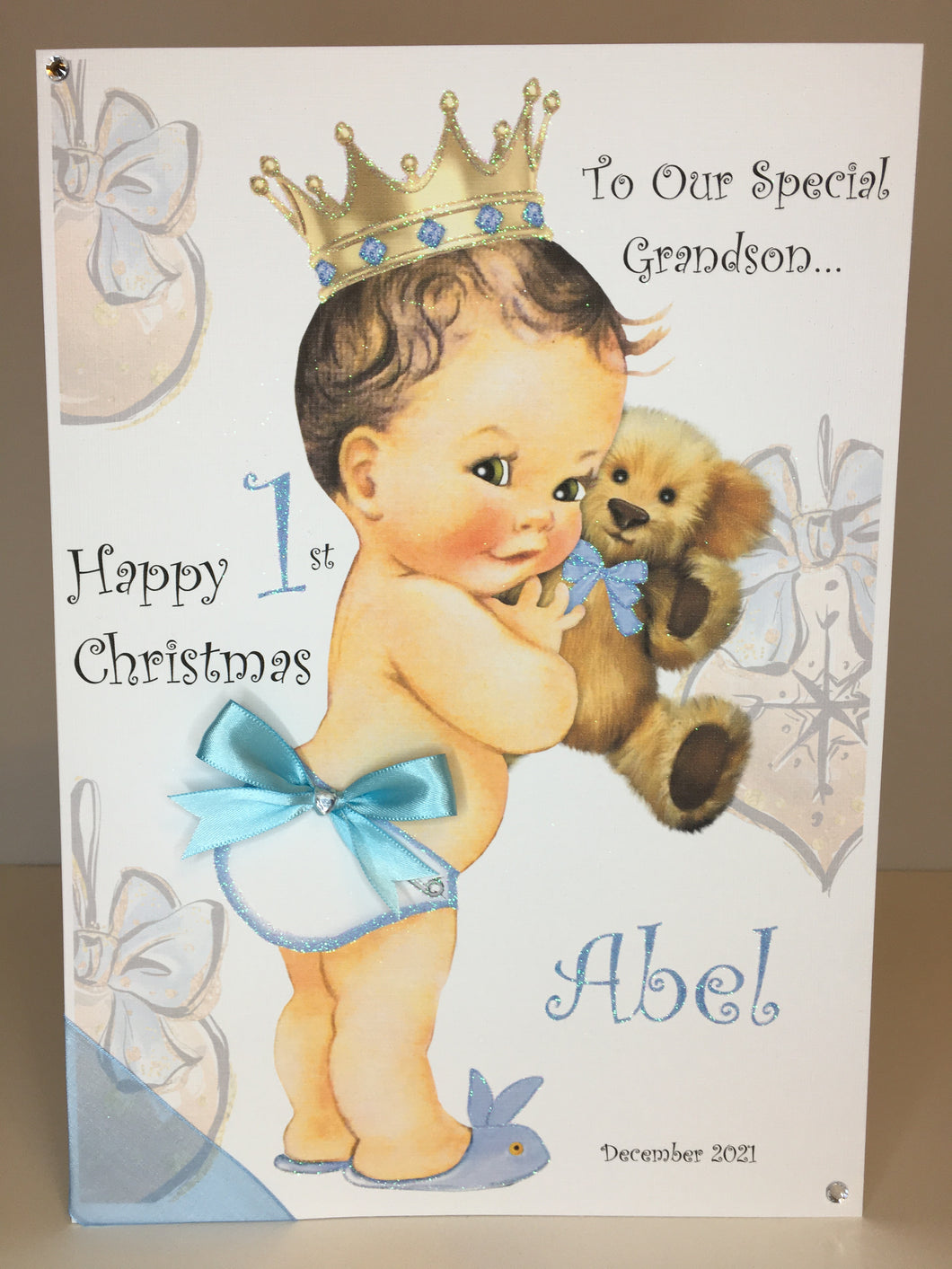 Christmas Prince with Teddy Card