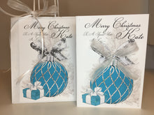 Load image into Gallery viewer, Christmas - Blue &amp; White Bauble
