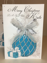 Load image into Gallery viewer, Christmas - Blue &amp; White Bauble
