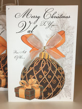 Load image into Gallery viewer, Christmas - Brown &amp; Orange Bauble
