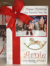 Load image into Gallery viewer, Ribbon &amp; Bow Christmas Rocking Horse Luxury Photo Card
