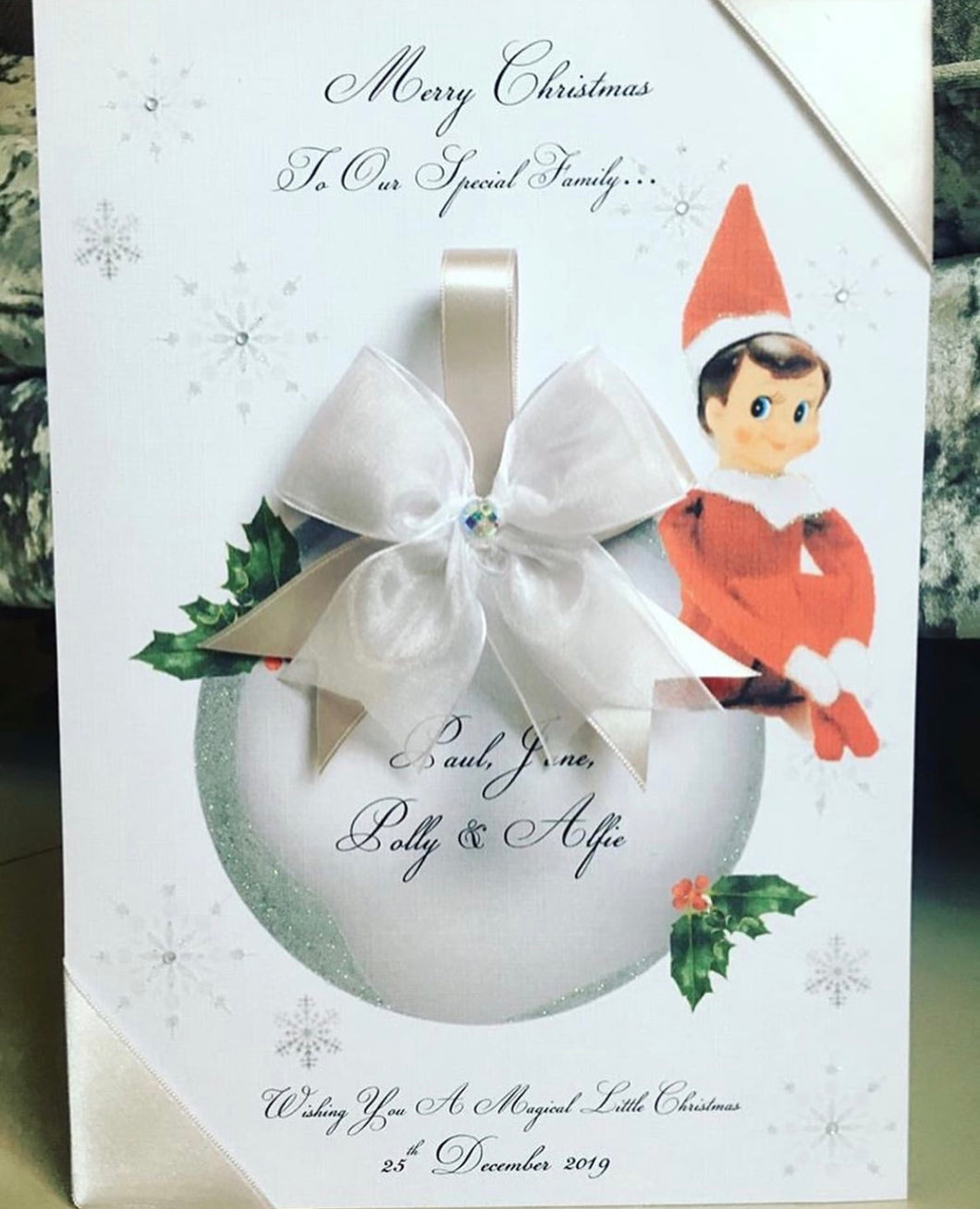 Silver Bauble & Elf Card