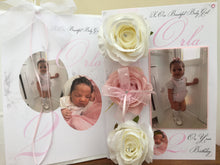 Load image into Gallery viewer, Artificial Pink/White Rose Luxury Photo Card
