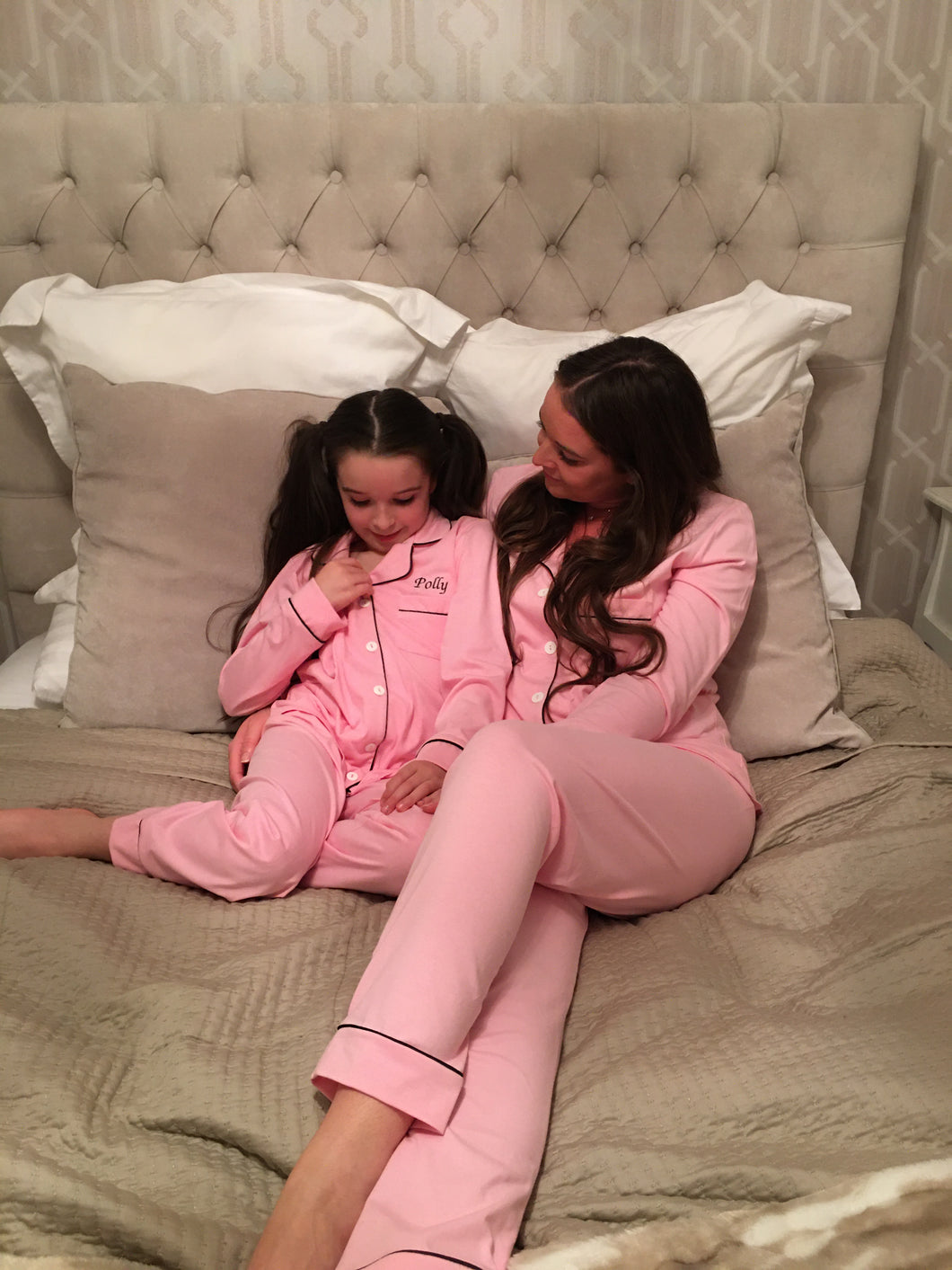 Pink Long Set Ladies & Children’s Pyjamas