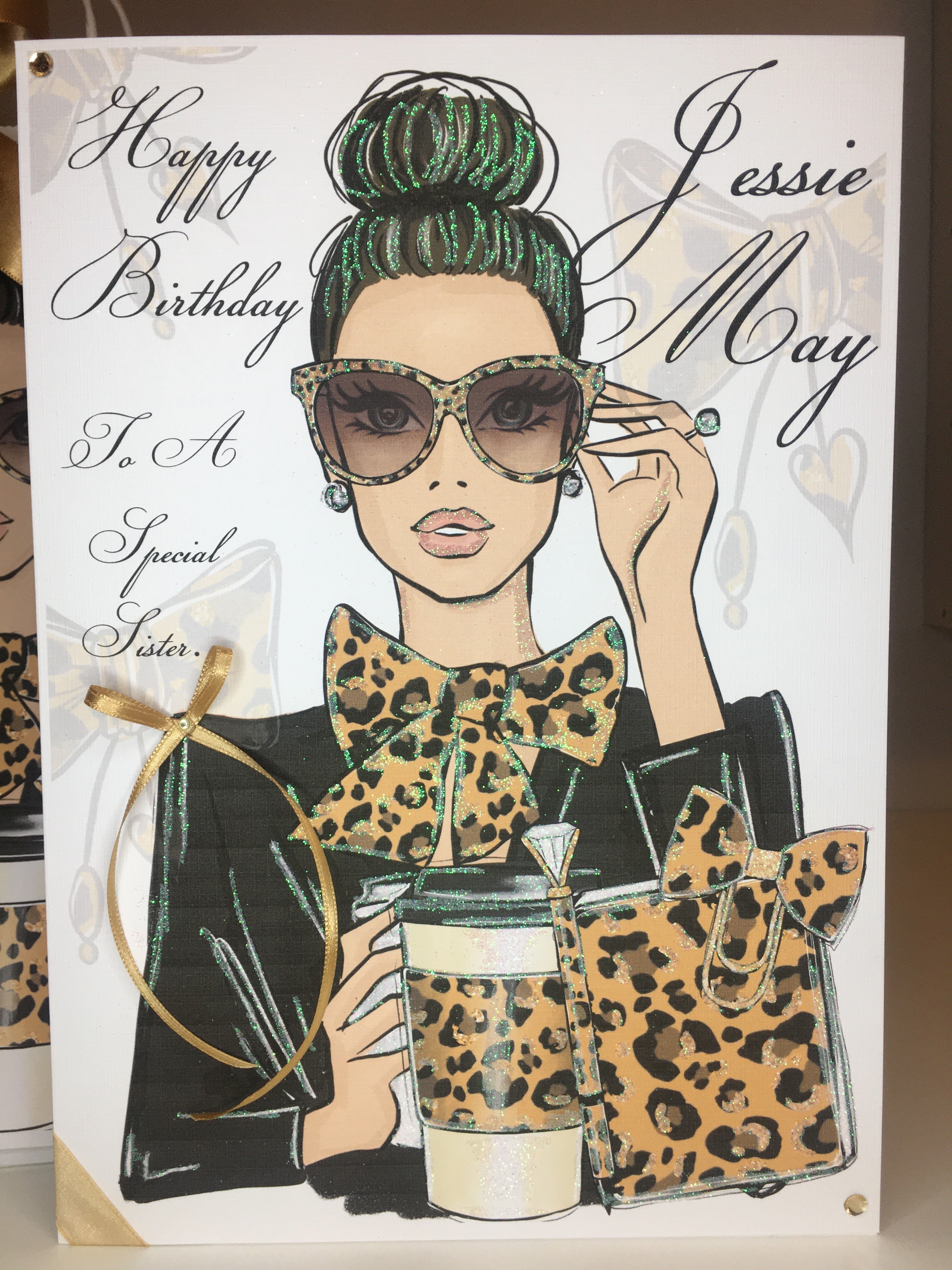 Lady with Leopard Print Card – Yayyays Store