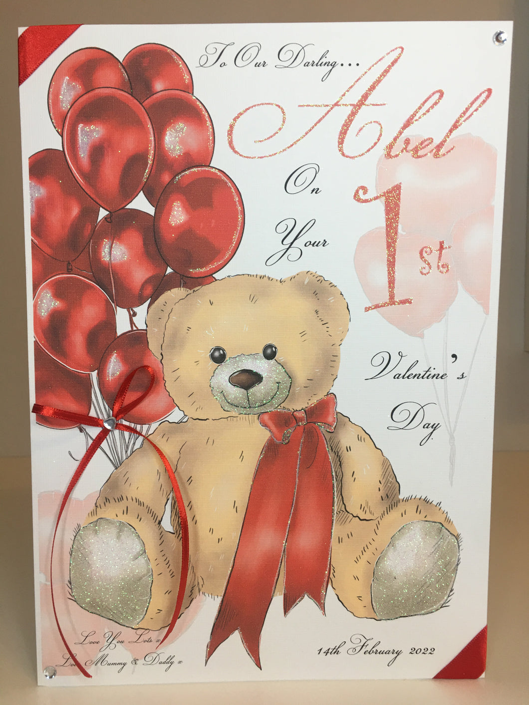 Valentines Red Bear Card