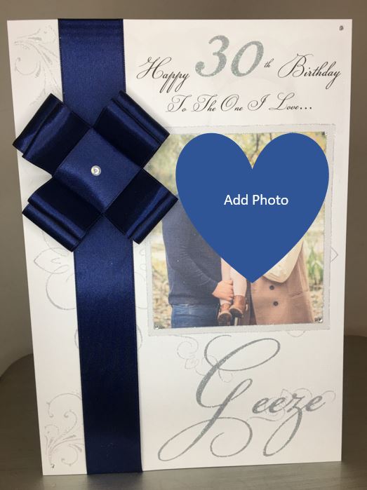 Ribbon & Bow Navy Photo Card