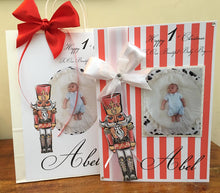 Load image into Gallery viewer, Christmas - Red/White Stripe Nutcracker Pop Up Luxury Photo Card
