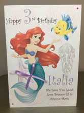 Load image into Gallery viewer, The Little Mermaid Ariel &amp; Flounder Card

