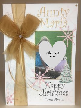 Christmas - Ribbon & Bow Christmas Tree Photo Card