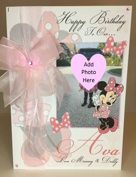 Ribbon & Bow Minnie Mouse Photo Card